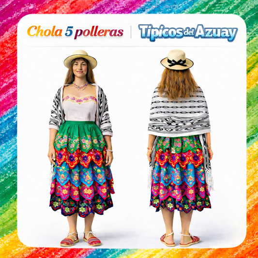 CHOLA CUENCANA 5 POLLERAS