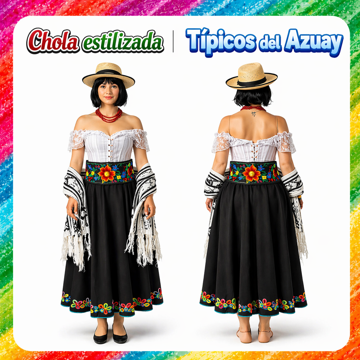 CHOLA CUENCANA NEGRA ESTILIZADA